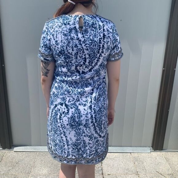 Robert Graham Luana Beaded Printed Aline Tunic Dress - Picture 3 of 8